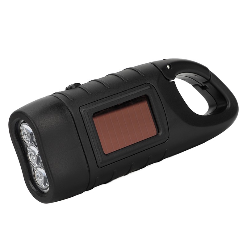 Hand Crank Solar Powered Flashlight Emergency Rechargeable LED Flashlight Self