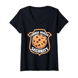Womens Cookie Dealer Security Funny Snack Lover Gift V-Neck T-Shirt