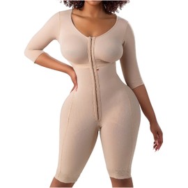 Snatched Body Women's Stage 1 Full Body Shapewear Faja Colombiana Post Surgery Compression BBL Beige 3XL