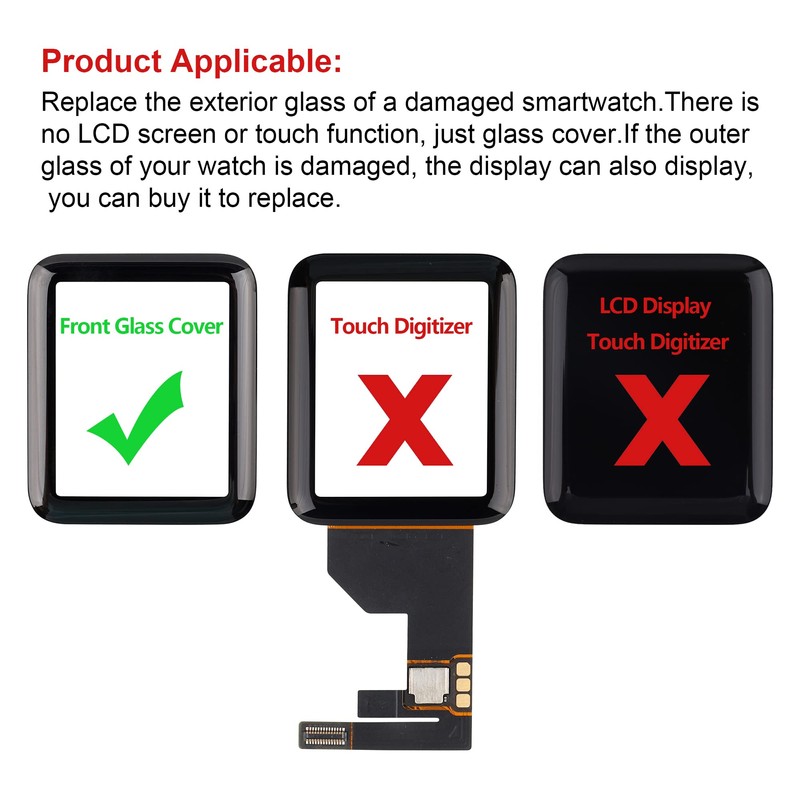 swark Display Glass Front Glass Repair Kit Compatible with iWatch