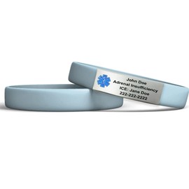 Performance IDs Medical Alert Bracelet - Medical Alert Bracelet Women - Medical Alert Bracelet Men - Medical ID Bracelet (Large 8 3/8, Light Blue)