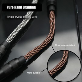 4.4mm Balanced Female to 3.5mm Stereo Male Adapter Cable, Gold Plated Connectors Single Crystal Copper Copper Wire, Headphone Adapter Cable (Cool Grey)