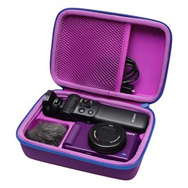 Camera Case Compatible with Sony ZV-1F / ZV-1 / ZV-1 II Vlog Camera by LTGEM, Fits Vlogger Accessory Kit Tripod and Microphone, Purple