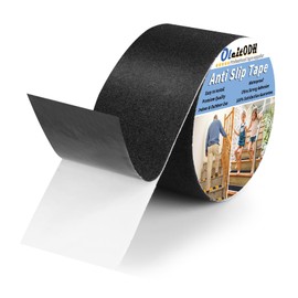 Oleitodh Non Slip Safety Grip Tape for Stairs Steps 2 in x 60Ft Non Skid Tread High Traction Friction, Black Strong Grip Abrasive Adhesive Hazard Caution Tape