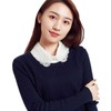 SUZALA Womens Half-Shirt Dickey Collar Beaded Detachable Fake Collars Organza