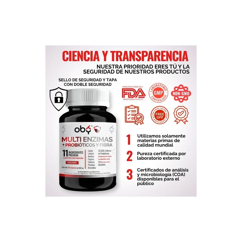 Multi Enzimas Digestivas, Probioticos, Glutatión, Digestión