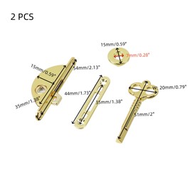 T Tulead Skeleton Key Zinc Alloy Small Antique Flush Mount Lock Cabinet Locks with Keys for Drawers, Armoires, Desks, Gift Boxes, 2 Sets, Gold, with Screws