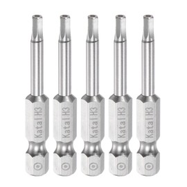 sourcing map 5pcs H3 Hex Screwdriver Bit 1/4" Hex Shank 2" Length Magnetic Security Screw Driver Power Tool