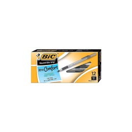 Bic 395892 Round Stic Grip Xtra Comfort Ballpoint Pens Fine Point Black Ink