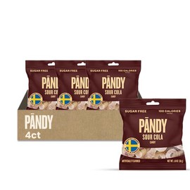 PANDY, Sour Cola - Gummy Candy with Classic Sour Cola Taste - Low Sugar - Low Calories Candy Sweets - Travel Size - Authentic Swedish Candies Gummies - Climate-Friendly Bag - Made in Sweden