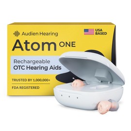 Audien Atom One OTC Hearing Aids - Wireless, Rechargeable, and Comfortable | Clear Sound in a Small, Discreet Design for Seniors & Adults with Hearing Loss