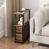 TUTOTAK Small Narrow End Tables, Side Tables with 2 Fabric