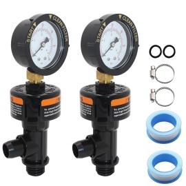 Unbranded 2X 98209800 Manual Air Relief Valve w/Pressure Gauge for Pentair Pool Spa Filter