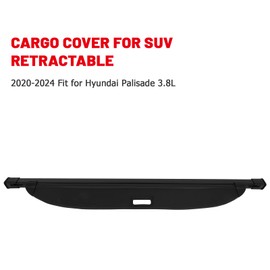 cciyu 2020-2024 Fit for Hyundai Palisade 3.8L Retractable Rear Storage Cargo Cover Luggage Security Shield Shade