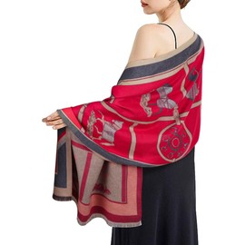 EXTREE Scarfs for Women Pashmina Silky Shawl Wrap for Evening Dressing Blanket Open Front Poncho Cape