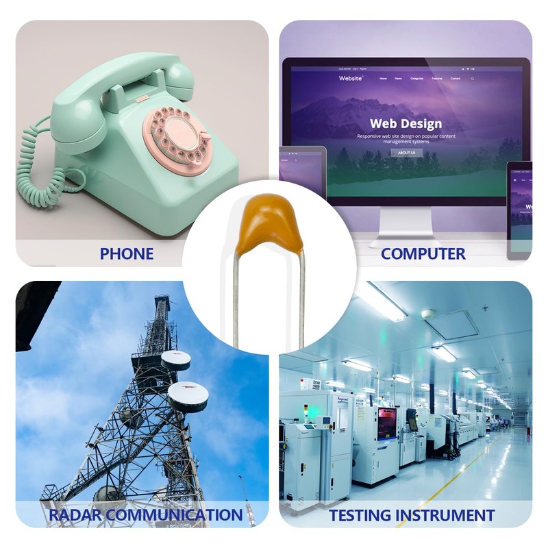 Innfeeltech 100pcs 50V 10uF Monolithic Ceramic Capacitor Yellow Electronic Accessories