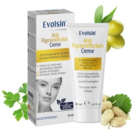 EVOLSIN® Anti-pigment spot cream, supports the treatment of age spots and pigment spots, nourishing for a radiantly even complexion, face, neck and décolleté care