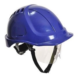 Portwest PW54 Endurance Plus Visor Workwear Safety Helmet Royal Blue