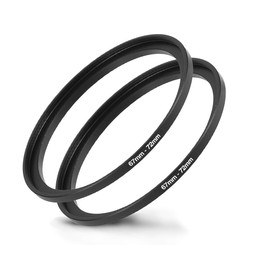 67mm-72mm Step Up Ring [67mm Lens to 72mm Filter], FANZR Camera Lens Filter Adapter Ring Lens, Premium Aluminum (2 Pack)