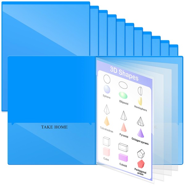 Henoyso 12 Pcs School and Home 2 Pocket Folders with