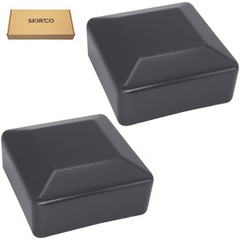 SKIR'CO Set of 2 Square Fence Post Caps 60 x 60 mm Grey Plastic Caps for Fence Posts Anthracite Grey RAL 7016