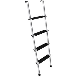 OUTPRIZE 57" RV Bunk Ladder, 4 Step Integrated Aluminum Camper Bunk Bed Ladder with Anti-Slip Rubber Foot Pads, Sliver