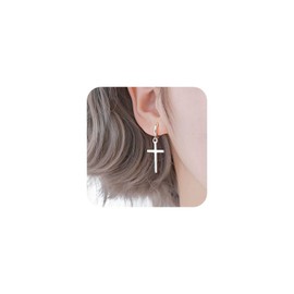 Aneneiceera Boho Gold Cross Earrings Simple Cross Earrings Cross Hoop Earrings Vintage Earrings Wedding Jewellery for Women and Girls (Gold)