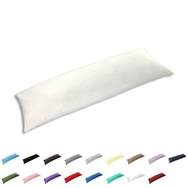 Gyulin 100% Cotton 300 Thread Count Envelope Style 4.6ft Body Pillow Cover Pillowcase Pillow Protector Cushion Cover Non Zippered Only Cover No Insert 20" x 54" /51cm X 137cm White