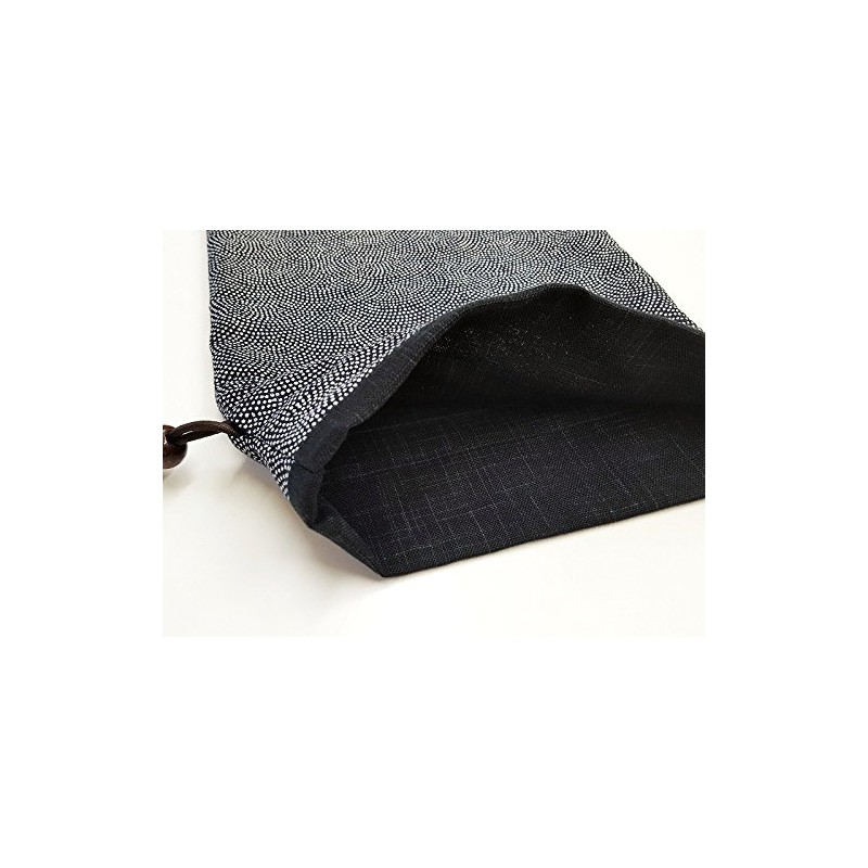 Handmade Workshop FUJITA Drawstring Bag, Lined, Japanese Pattern, Sharkskin Small
