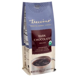 Teeccino Prebiotic SuperBoost Coffee Alternative – Dark Chocolate – Support Probiotics with Caffeine-Free Herbal Coffee Featuring 3 Vegan Prebiotics for Gut Health & Enhanced Mood, 10 Ounce