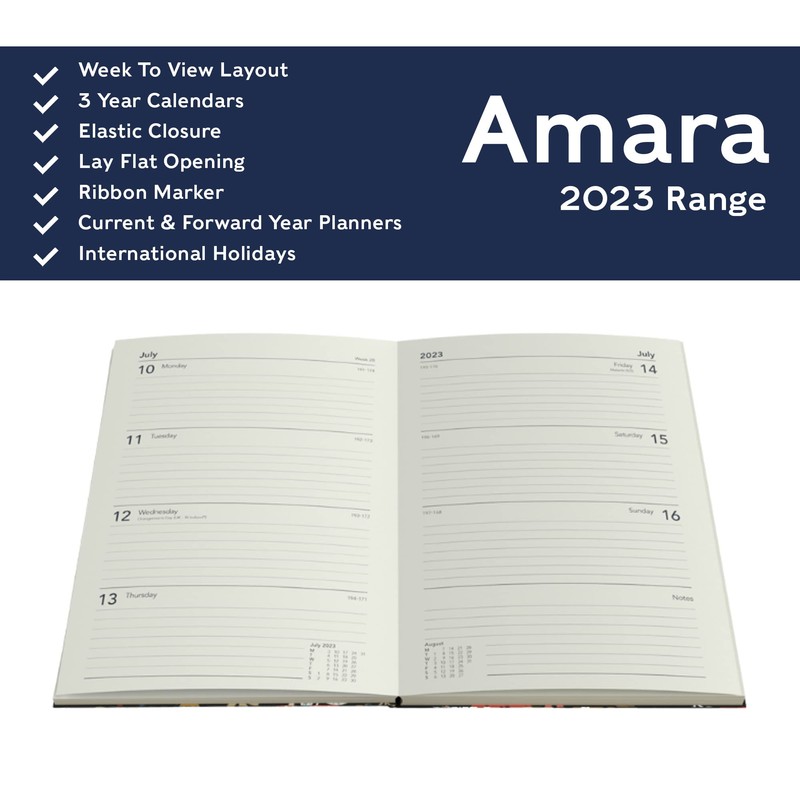 Collins Amara A5 Week To View 2023 Diary - Green