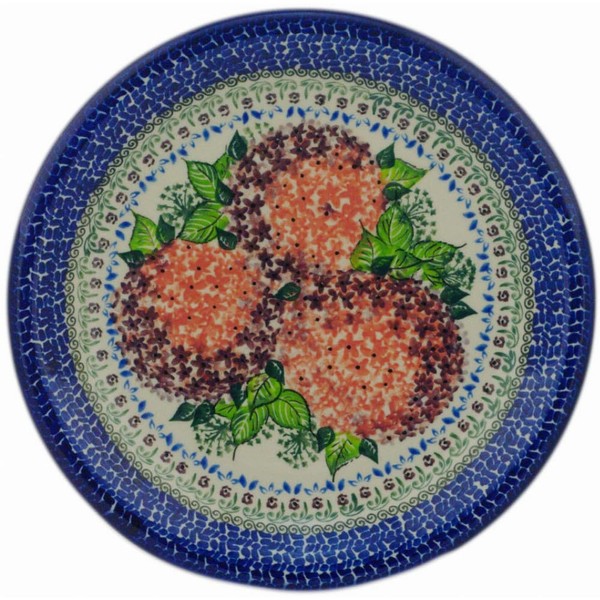 Authentic Polish Pottery Lunch Plate Signature UNIKAT in Royal Flowerbox