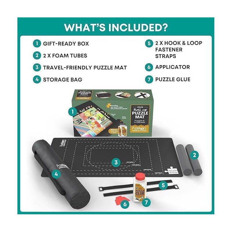 Point Games Rubber Puzzle Mat, Jigsaw Roll Up Mat for
