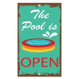 Fastasticdeals The Pool is Open Novelty Funny Metal Sign 8 in X 12 in