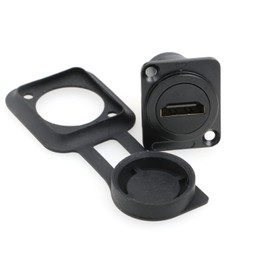 SZRMCC HDMI Coupler Pack of 2 HDMI 2.0 D-Type Panel Mount Connector Female to Female Pass Through Adapter Converter with Weatherproof Dust Cap for HDTV Monitor Video