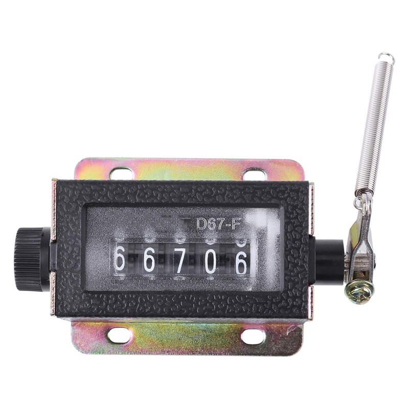 Mechanical Counter,D67F 5 Digit Mechanical Resettable Manual Pull Stroke Tally