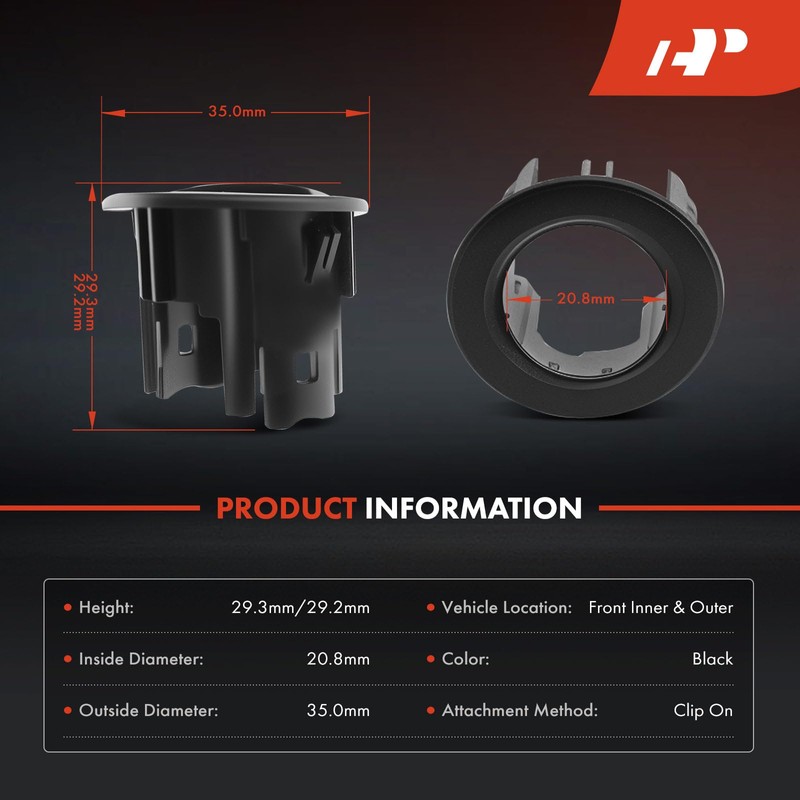 A-Premium 4-PC Front Inner and Outer Parking Assist Sensor Retainer