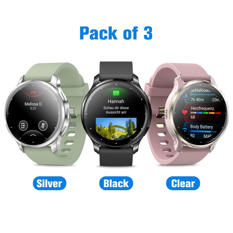 Fintie 3 Packs Screen Protector Case Compatible with Garmin Venu