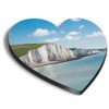 1 x Heart MDF Magnets - Seven Sisters Chalk Cliffs