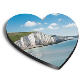 1 x Heart MDF Magnets - Seven Sisters Chalk Cliffs England 16126