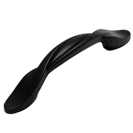 Cosmas 9009FB Flat Black Twist Cabinet Hardware Handle Pull - 3" Inch (76mm) Hole Centers