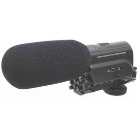 Mini Shotgun Microphone with LED Light and C-Bracket Mount