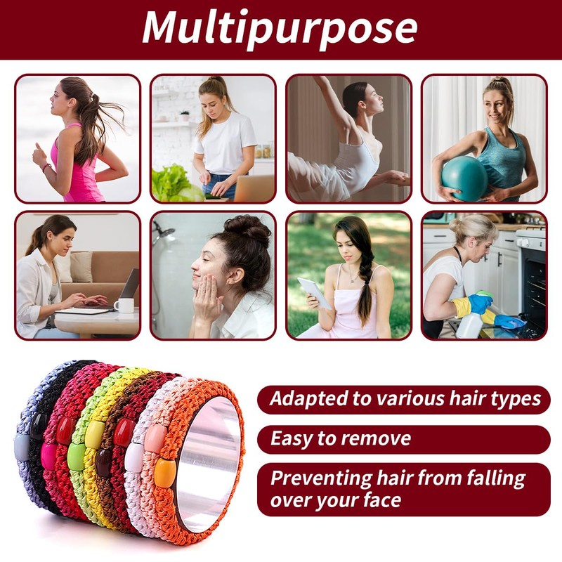 Pack of 8 Girls Hair Bobbles Elastic Bands Hair Bands