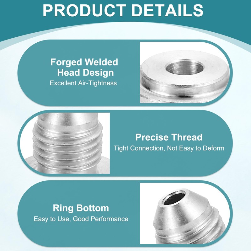 sourcing map 2Pcs Male 4AN Weld on Bung Fitting, Aluminum