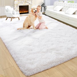 Noahas Large 5x7 Area Rugs for Living Room Bedroom,Fluffy Big Cream White Carpet,Soft Shaggy Bedside Rug for Kids Room,Non-Slip Plush Dorm Nursery Rug Home Decor