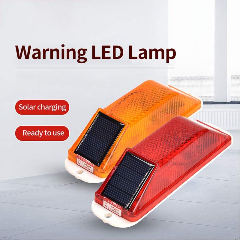Solar Warning Light, Sensitive LED Warning Lamp Strobe Flash Warning