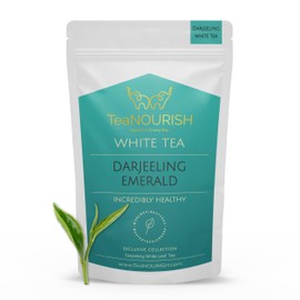 TeaNOURISH Darjeeling Emerald White Tea | Darjeeling Silver Needles White Tea | Delicate, Unique Aroma & Flavor | Freshly Sourced Direct From Origin - 1.76oz/50g