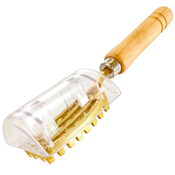 Fish Scale Remover with Brass Serrated Sawtooth Box and Wooden Handles from Tsubame-Sanjo, Japan 【Yamasan】