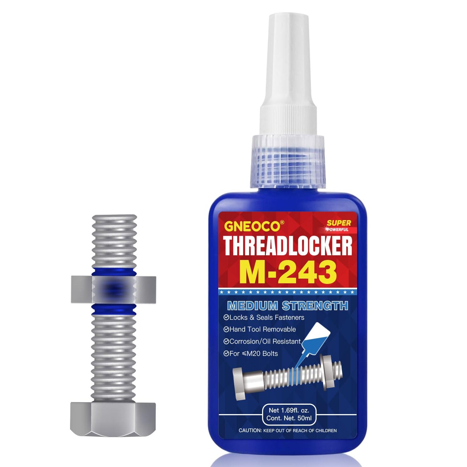 ThreadLocker Blue and Red, Thread Lock Medium and High Strength Lock ...