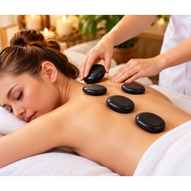 Hot Stone Massage Set for Neck & Back – 20-Piece Heated Massage Kit with Temperature Adjustment for Home Spa